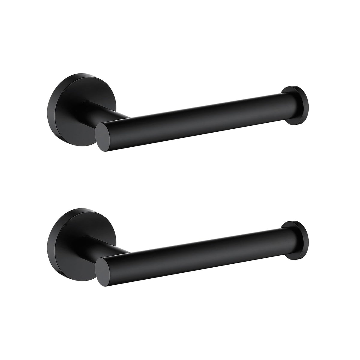Toilet Paper Holder SUS304 Stainless Steel Round Size Matte Black 2 Pack (2 Count)