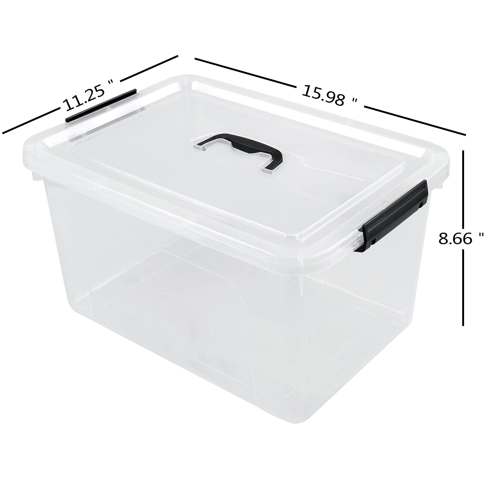 17.5 L Clear Plastic Storage Box (4 Count)