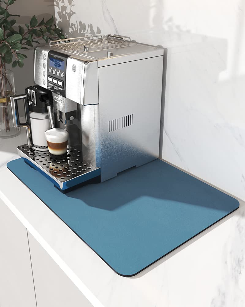 Coffee Mat Hide Stain Rubber Backed Absorbent Dish Drying Mat for Kitchen Counter