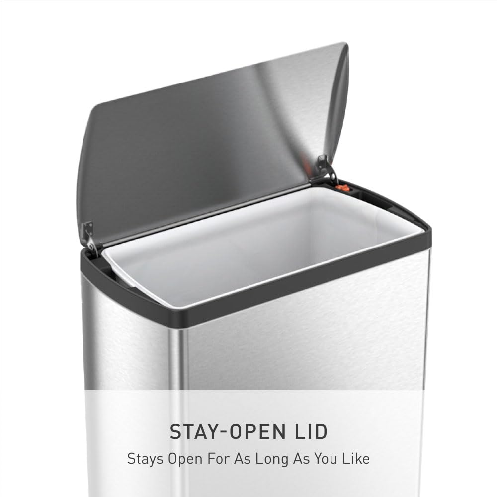 50 Liter 13.0 Gallon Rectangular Kitchen Step Trash Can