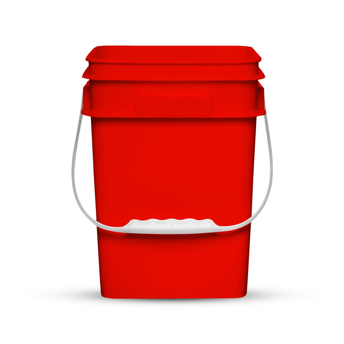 4 Gallon Square Food Grade Bucket Pail with Plastic Handles and Lid