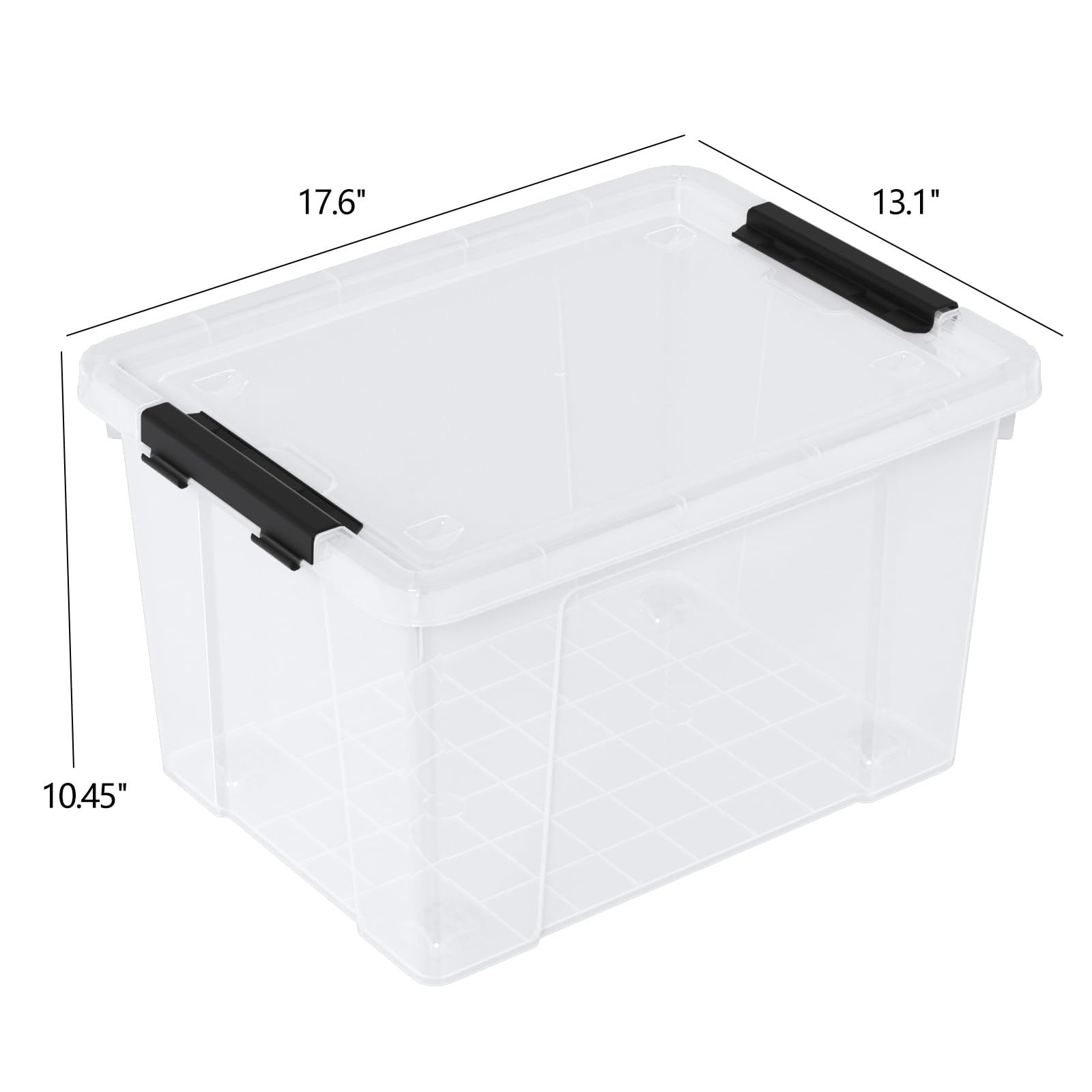 Set of 4 34 L Stackable Plastic Storage Bins with Latching Lids and Wheels (4 Count)