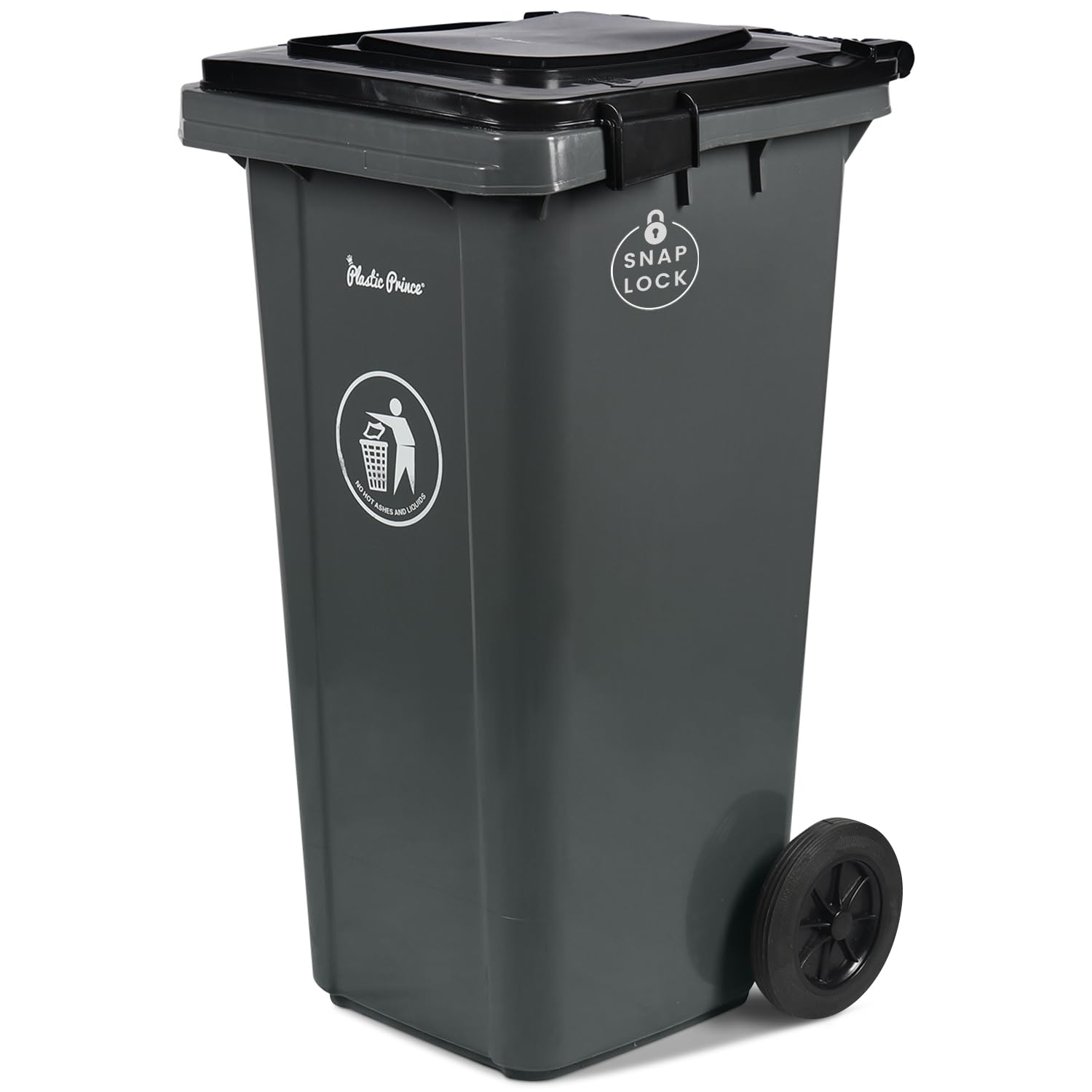 32 Gallon Trash Can with Wheels and Locking Lid Lockable Outdoor Trash Can with Wheels Garbage Can Lockable Lid Commercial Heavy