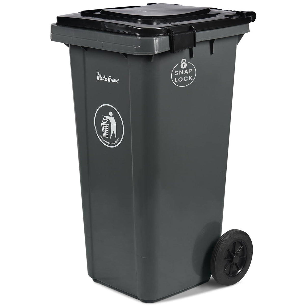 32 Gallon Trash Can with Wheels and Locking Lid Lockable Outdoor Trash Can with Wheels Garbage Can Lockable Lid Commercial Heavy