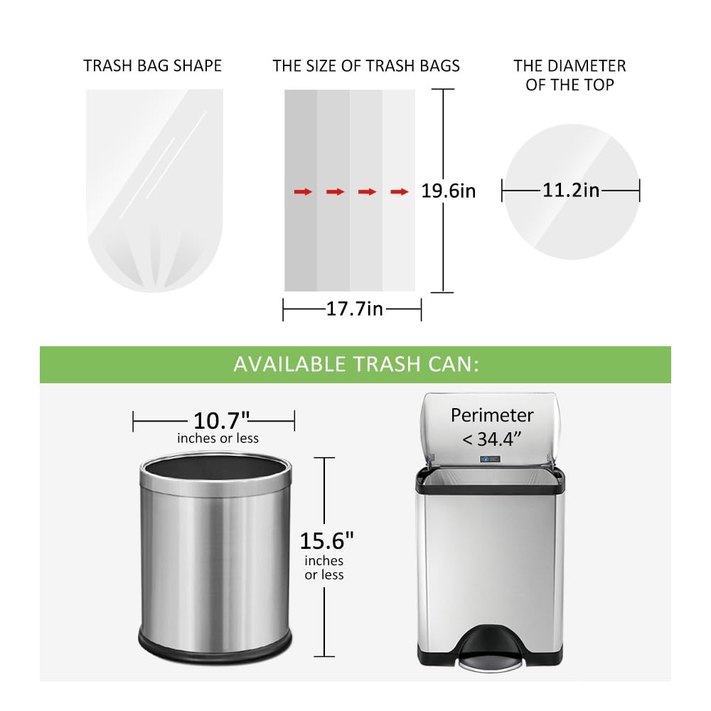 4 Gallon 1100Counts Small Clear Trash Bags Garbage Bags by RayPard (1100 Count)
