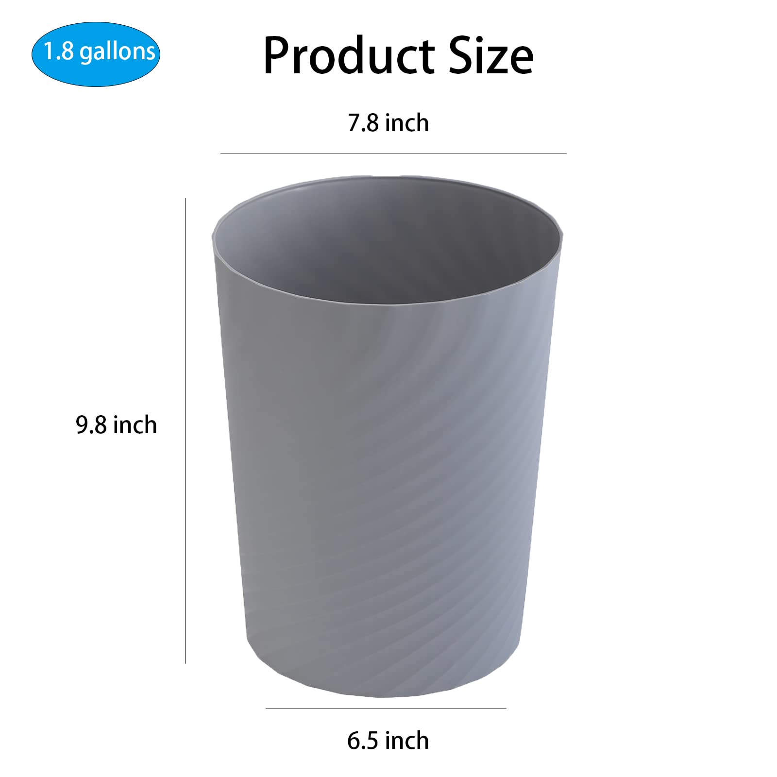 Plastic Small Bathroom Trash Can Wastebasket Garbage Can (3 Count)