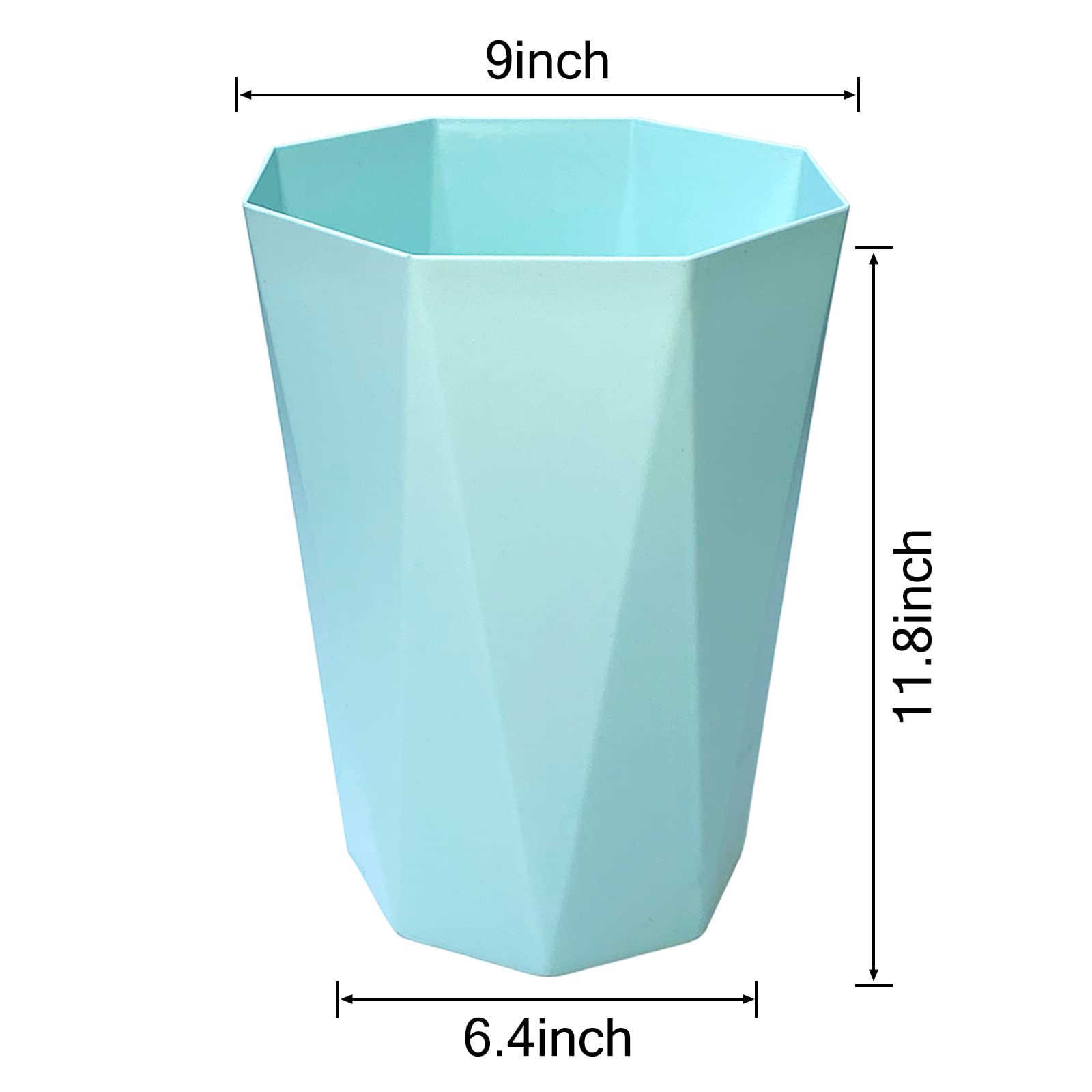 6pcs Trash Can Wastebasket Plastic 2.6 Gallon Garbage Can Container Rubbish Trash Bin Paper Basket Office Organizer for Bedroom Office Bathroom (6 Count)