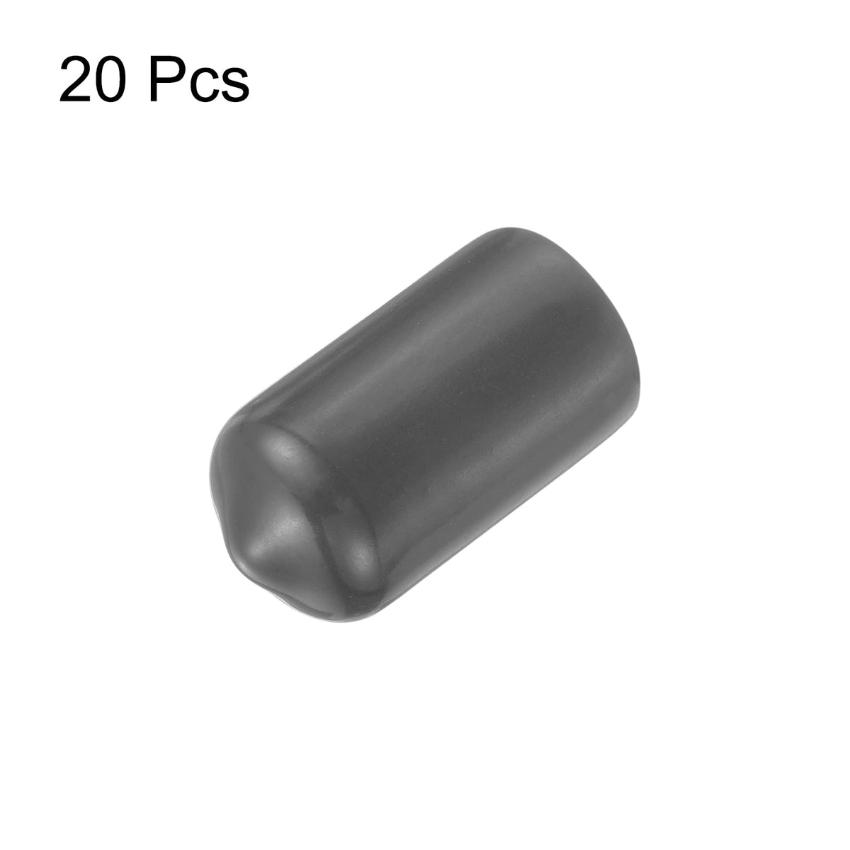 20pcs Rubber End Caps 10.5mm ID Vinyl Round Tube Bolt Cap Cover Thread Protectors Dark Grey