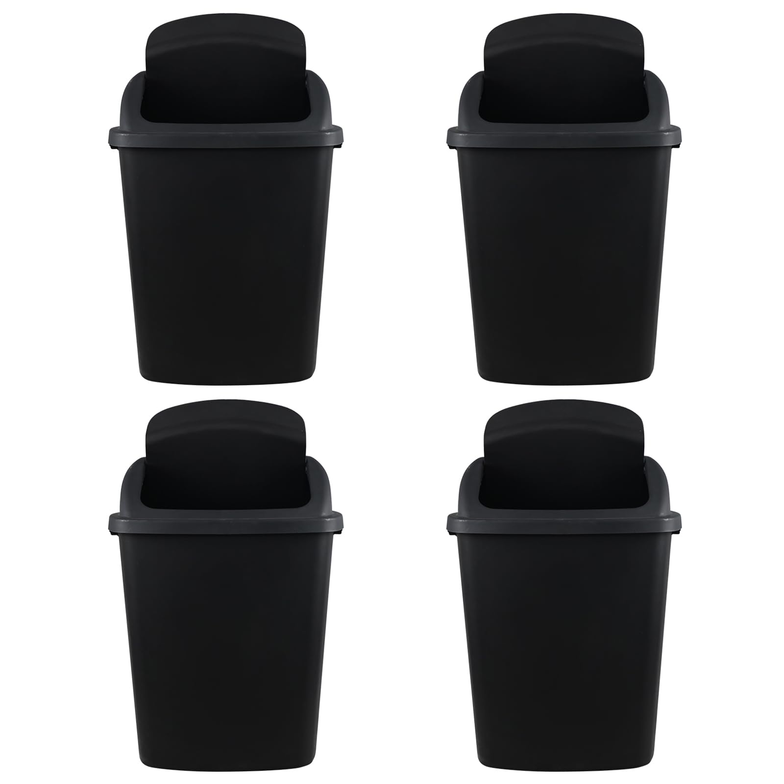 18 Gallon Plastic Garbage Bin with Swing Lid (4 Count)
