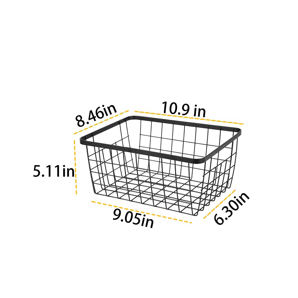 Kitchen Metal Wire Baskets with Handles Food Storage Organizer (4 Count)