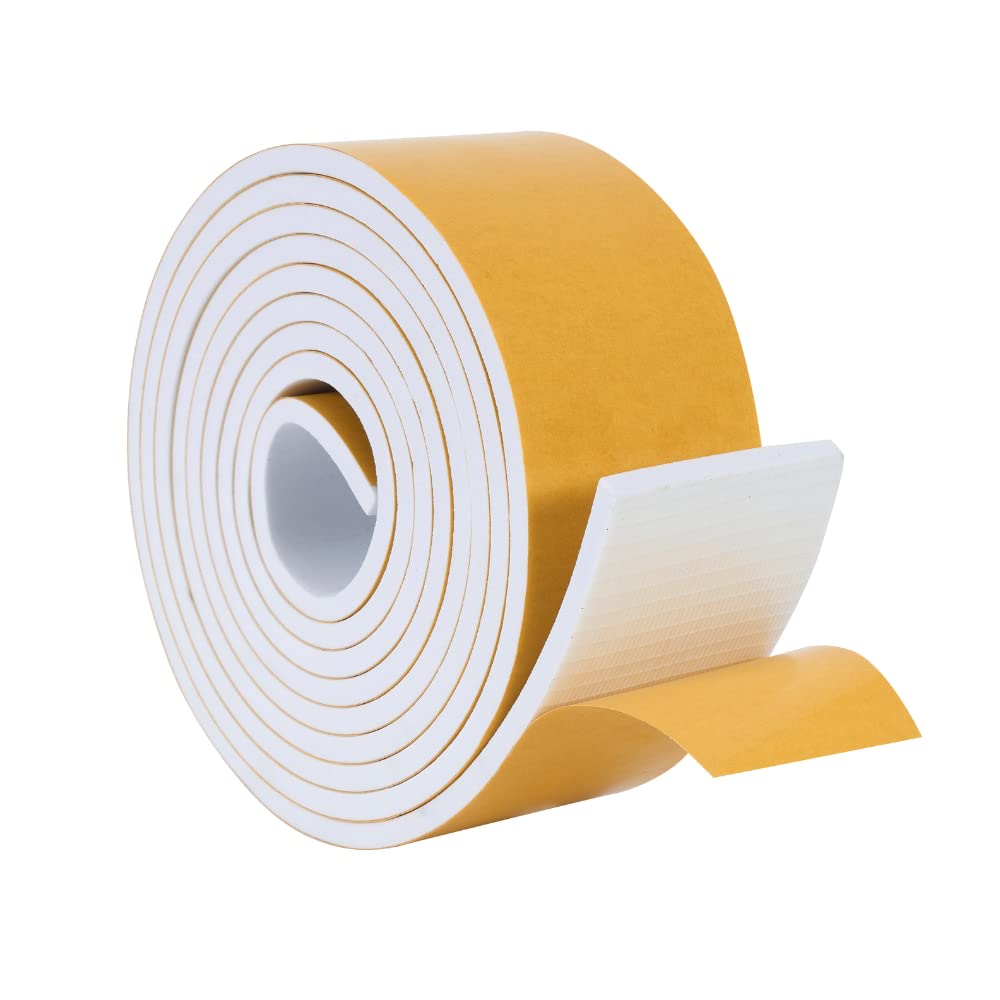 High Density Foam Weather Stripping Door Seal Strip Insulation Tape Roll for Insulating Door Frame (10 Foot)