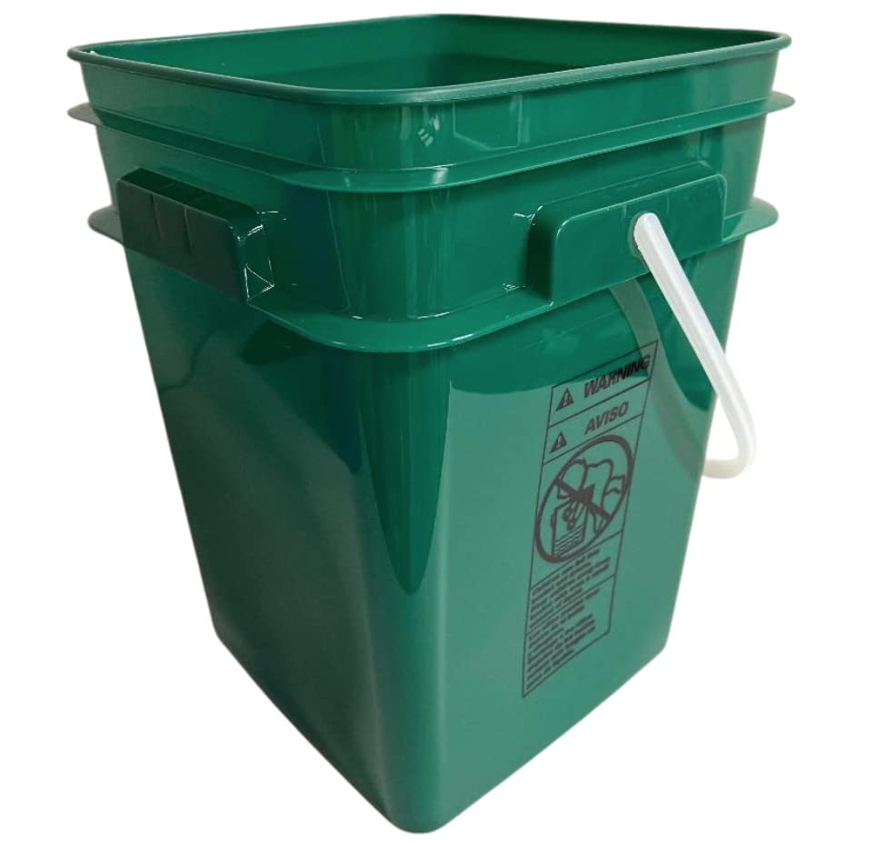 4 Gallon Square Food Grade Bucket Pail with Plastic Handles and Lid