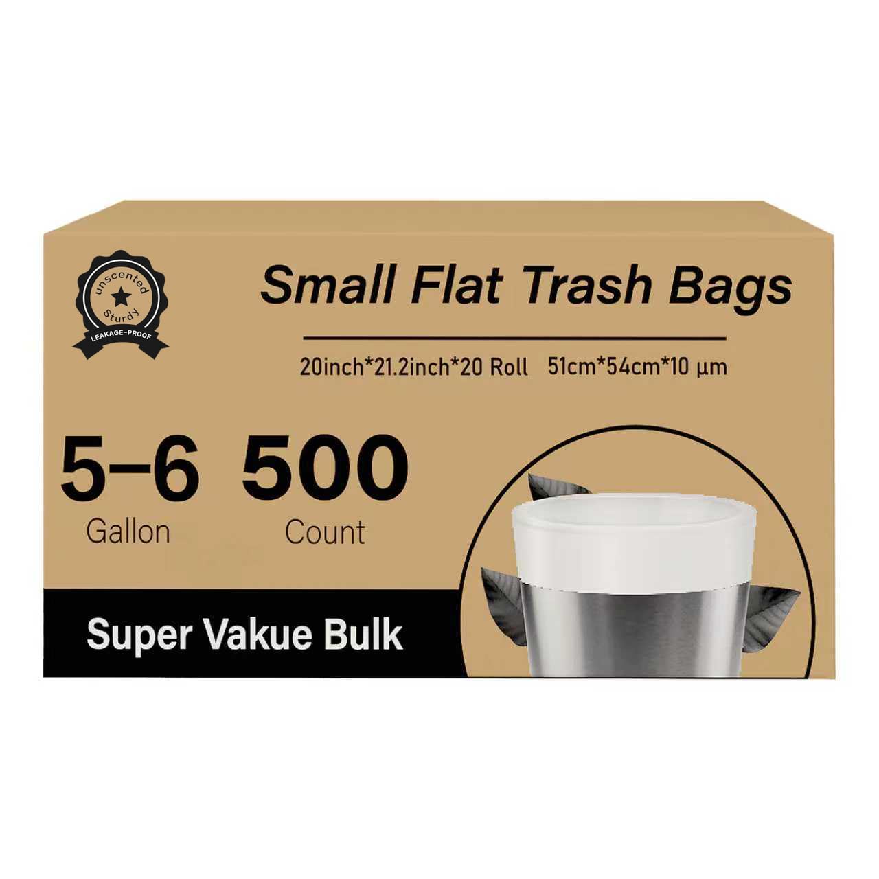 500 Count 5 6 Gallon Trash Bags