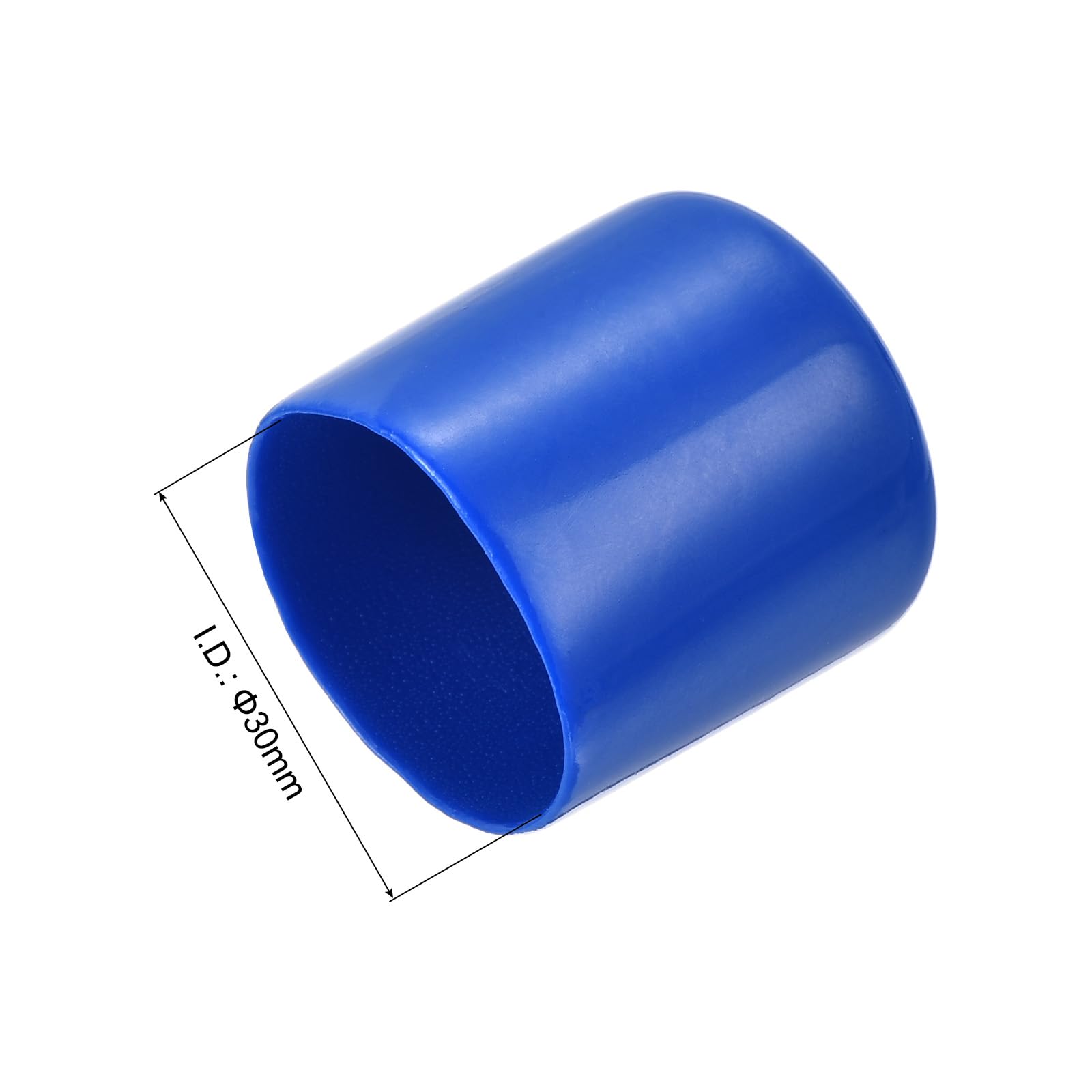 20pcs Rubber End Caps 30mm ID Vinyl PVC Round Tube Bolt Cap Cover Screw Thread Protectors Blue