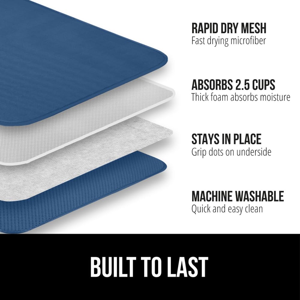 Ultra Water Absorbent Microfiber Dish Drying Mat (2 Count)