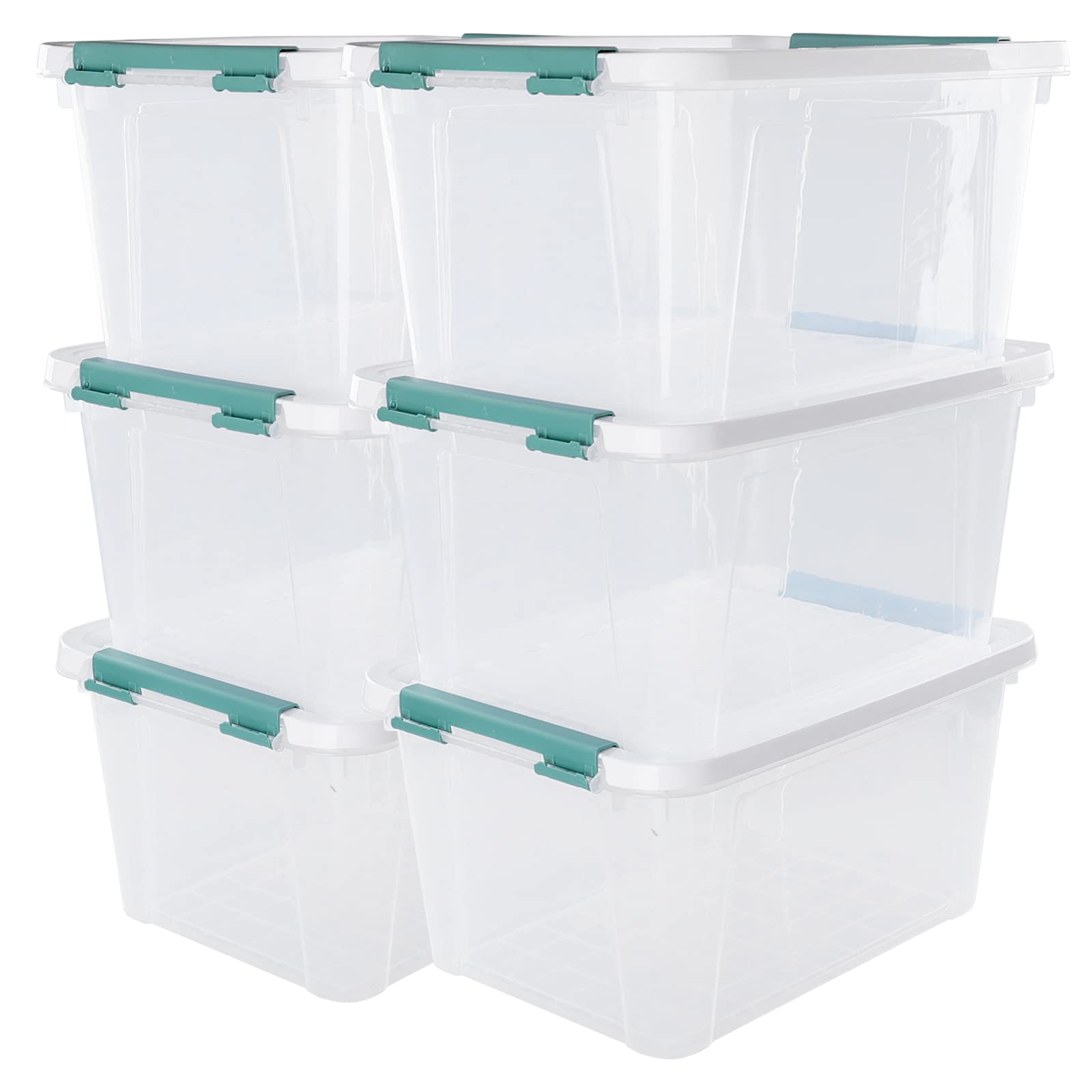20 Quart Clear Plastic Storage Boxes with Latching Lids