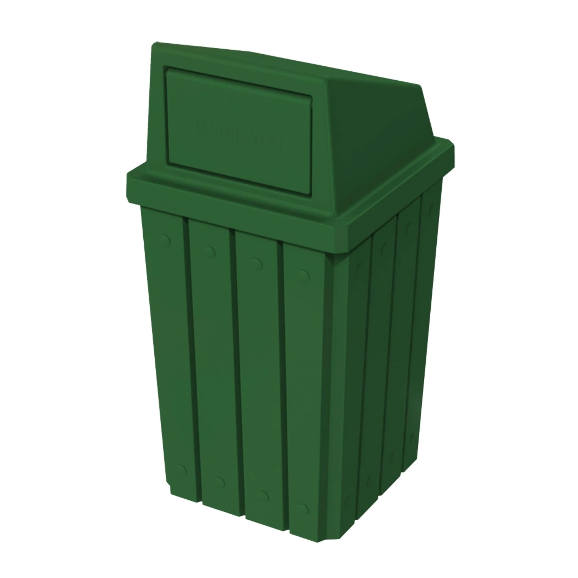 Campus Collection 55 Gallon Plastic Commercial Garbage Can with Push Lid