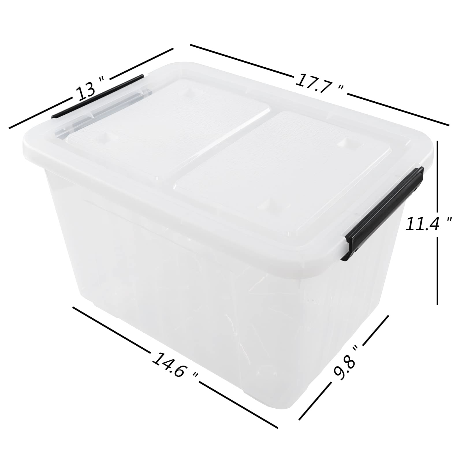 30 Quart Plastic Clear Storage Bin with Wheels (4 Count)