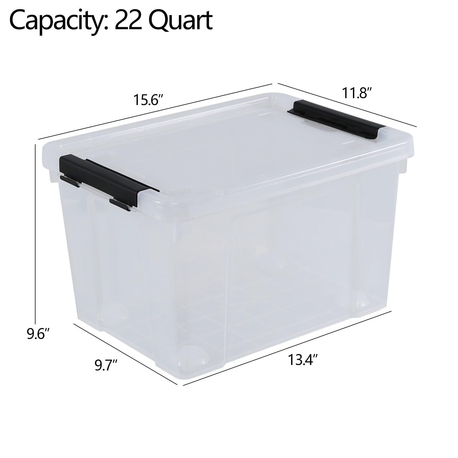 22 Quart Plastic Storage Box with Lid (6 Count)