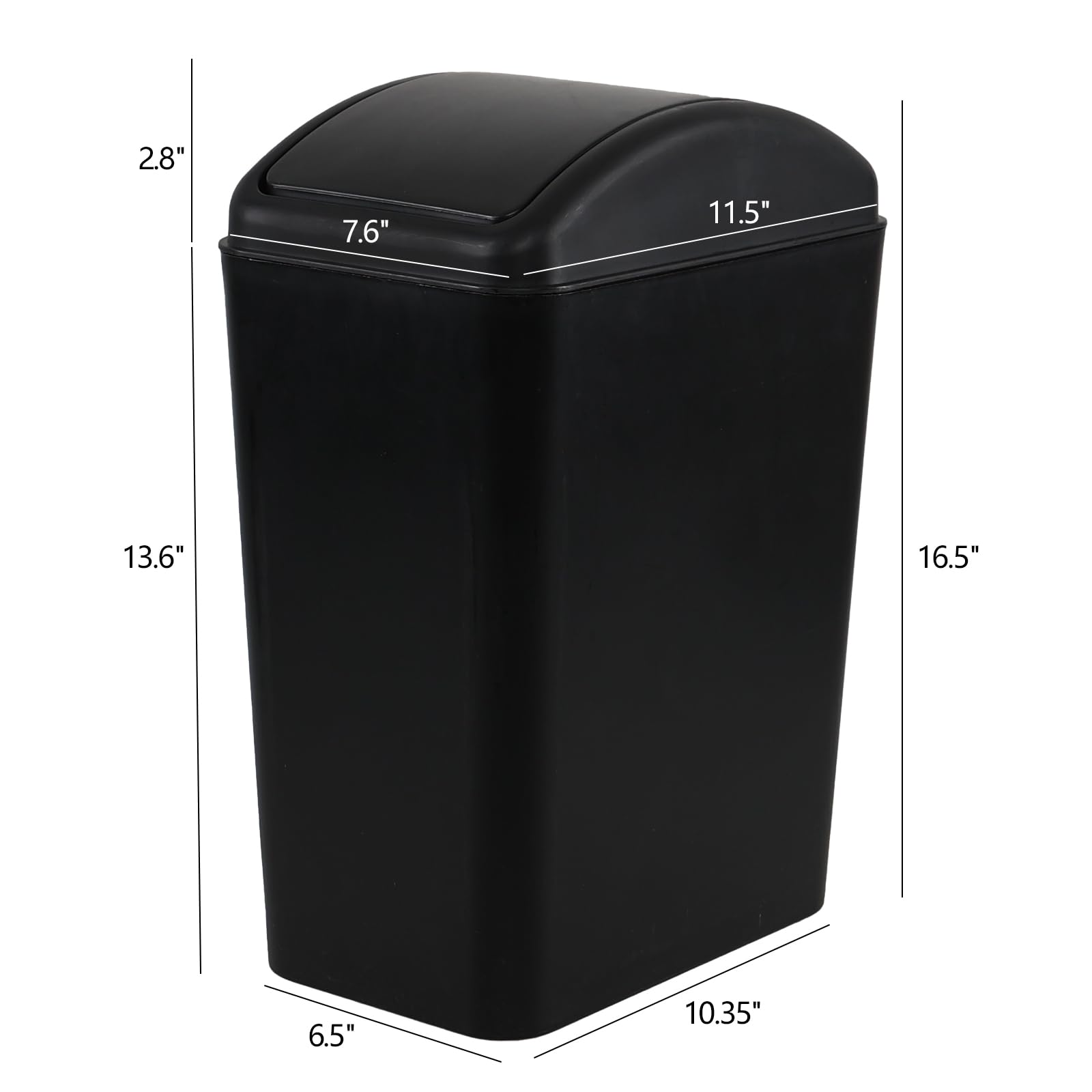4.5 Gallon Plastic Swing Top Garbage Bin