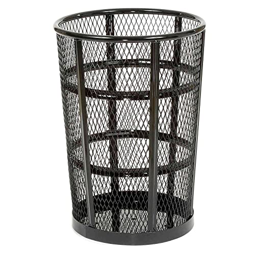 Outdoor Metal Trash Container Black