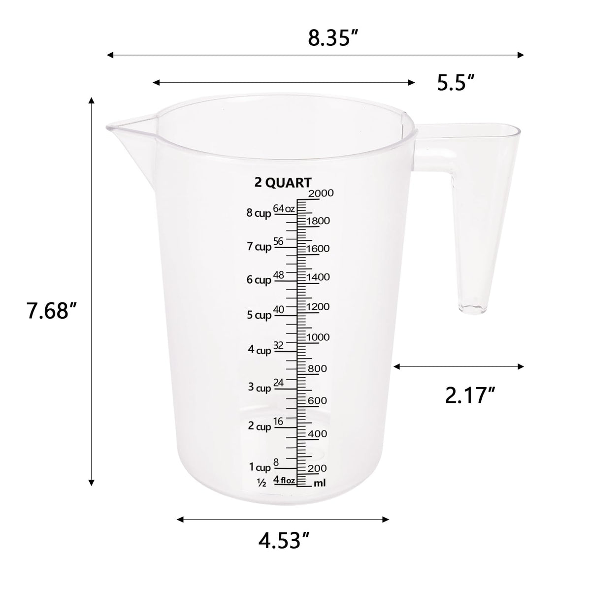 64oz Measuring Pitcher with Permanent Laser