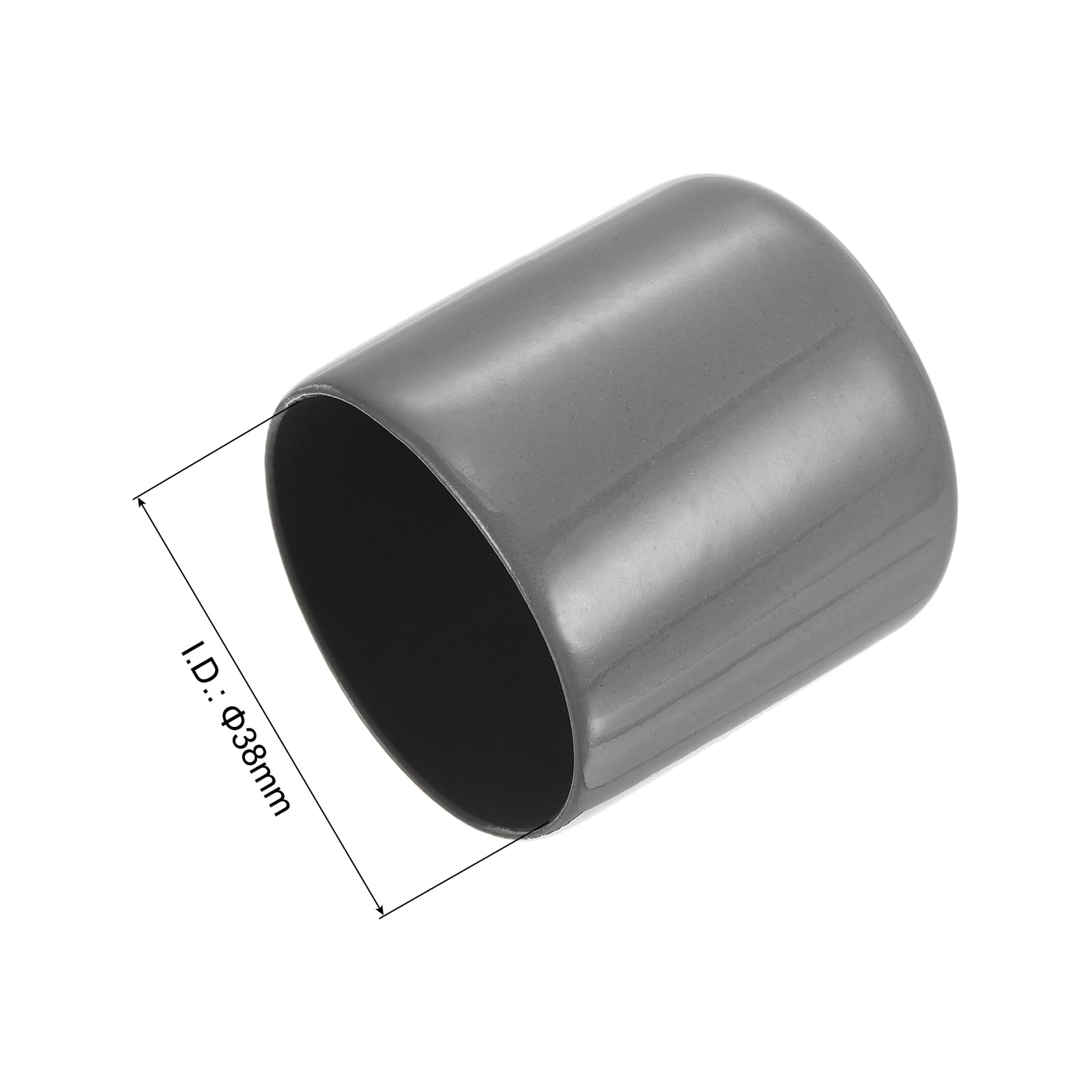 20pcs Rubber End Caps 38mm ID Vinyl Cap Cover Screw Protectors Dark Grey