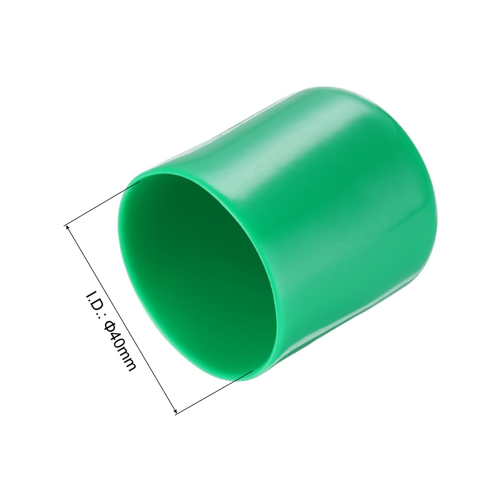 20pcs Rubber End Caps 40mm ID Vinyl PVC Round Tube Bolt Cap Cover Screw Thread Protectors Dark Green