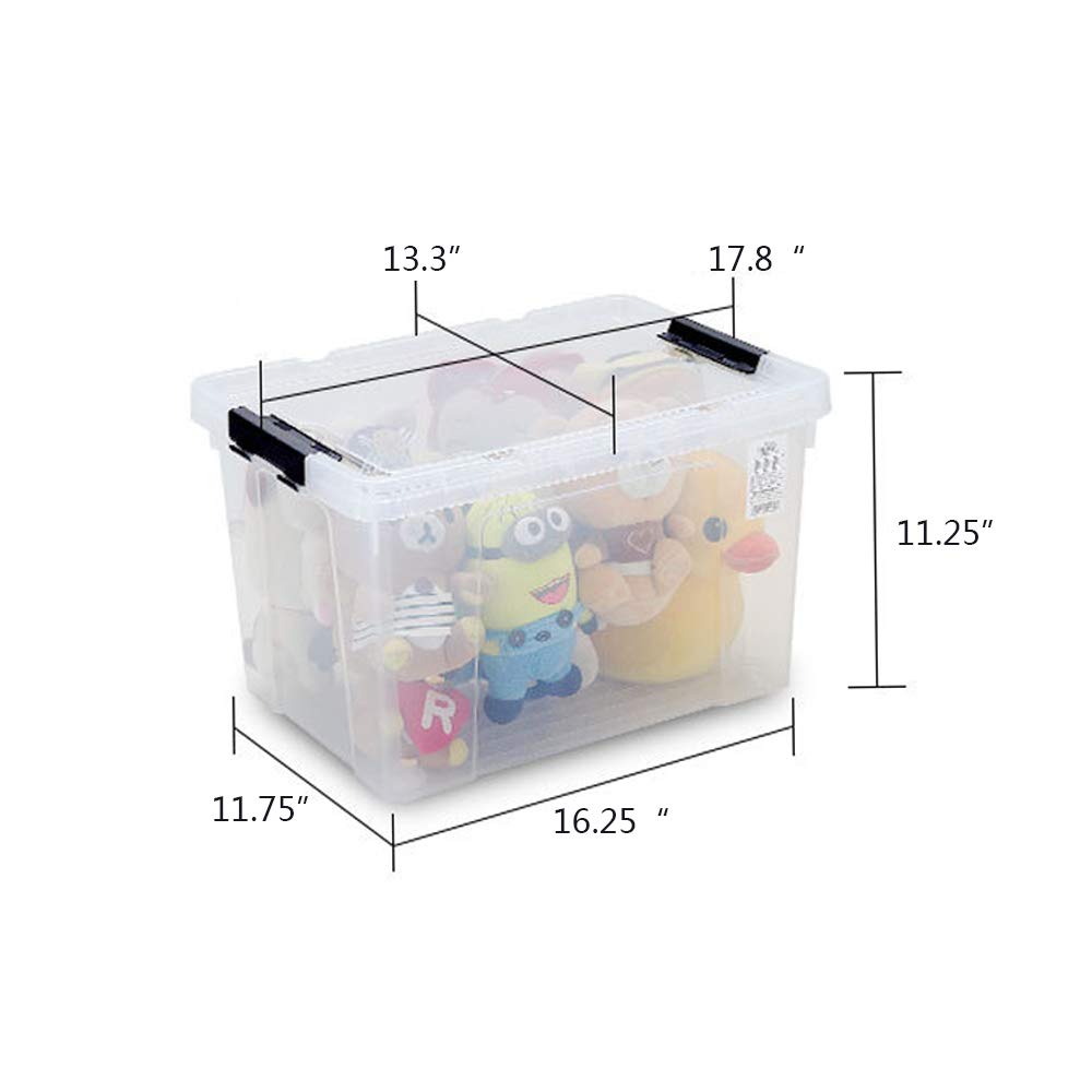 34 Quart Clear Lidded Container Tote (4 Count)