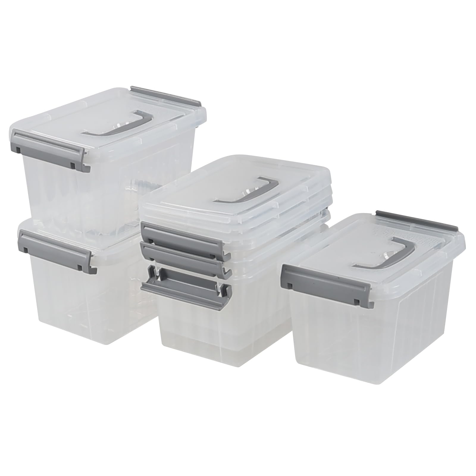 3 L Small Clear Storage Latch Box (6 Count)