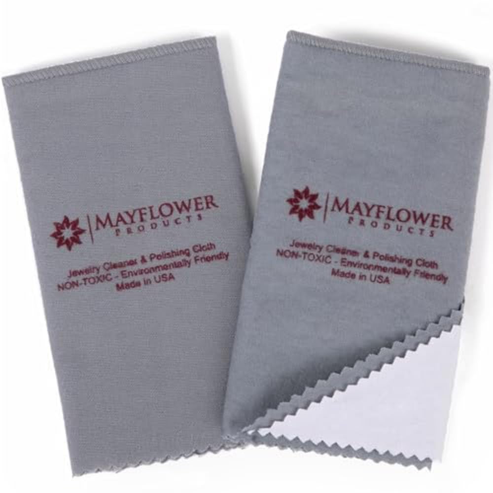 Pro Size Polishing Cloth Set of 2 Large Cleaning Cloths Pure Cotton Made in USA for Gold Silver and Platinum Jewelry Coins Watch (2 Count)