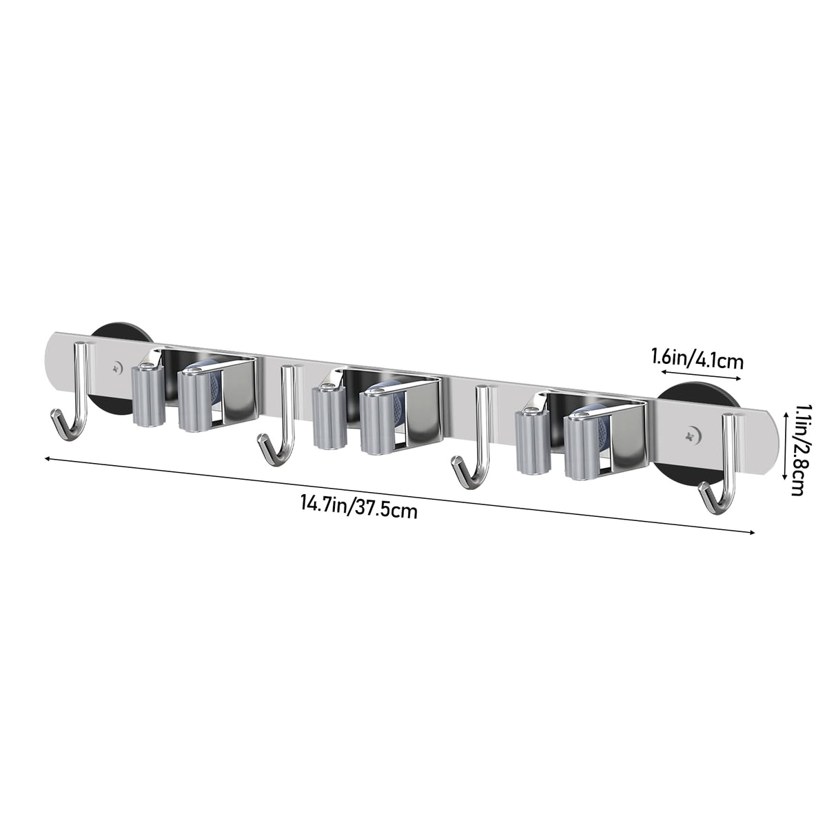 Heavy Duty Magnetic Storage Rack for Brooms and Mops