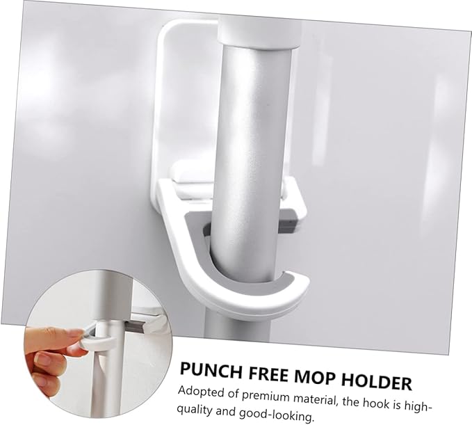 Broom Gripper Wall Mount 3pcs Mop Holders Adhesive Wall Hook for Kitchen Bathroom Utility Room