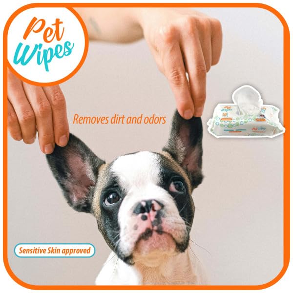 pet Wipes for Dogs and Cats Hypoallergenic Natural Products for Cleansing from Nose to Tail 100 Count 8x7in Wipes Perfect for Grooming and Cleaning Made in the USA Fragance