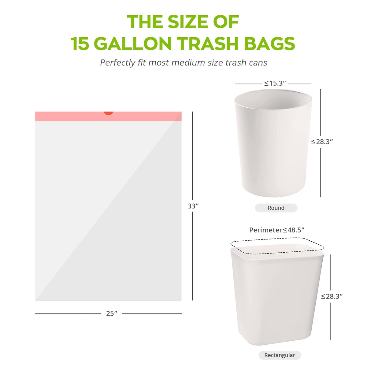 15 Gallon Drawstring Trash Bags (108 Count)