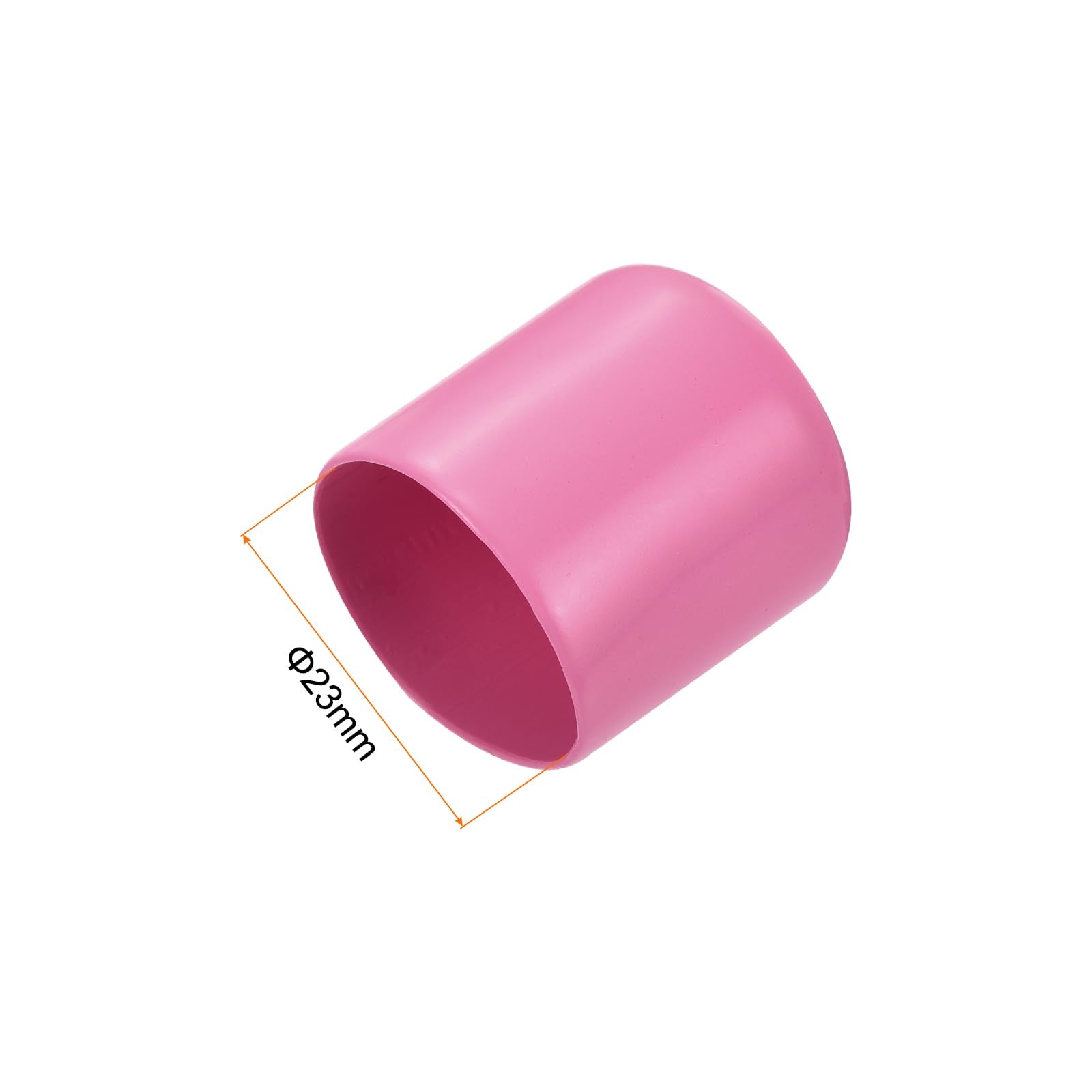 20pcs Rubber End Caps 23mm ID Vinyl PVC Round Tube Bolt Cap Cover Screw Thread Protectors Pink