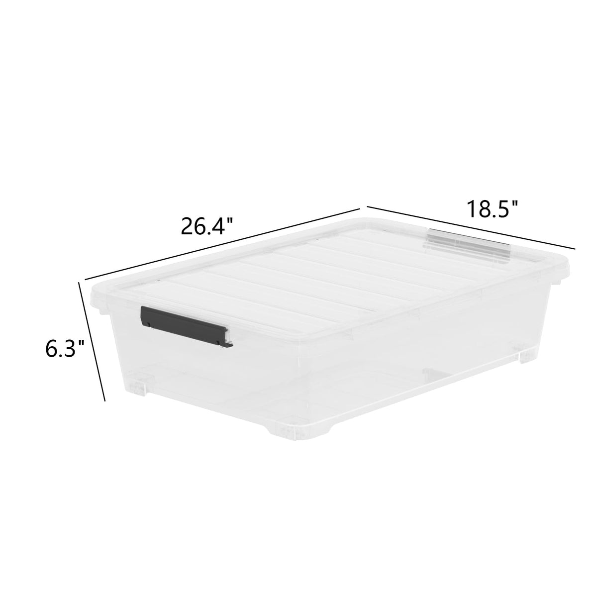 4 Pack Stackable Plastic Storage Bins with Lids (4 Count)