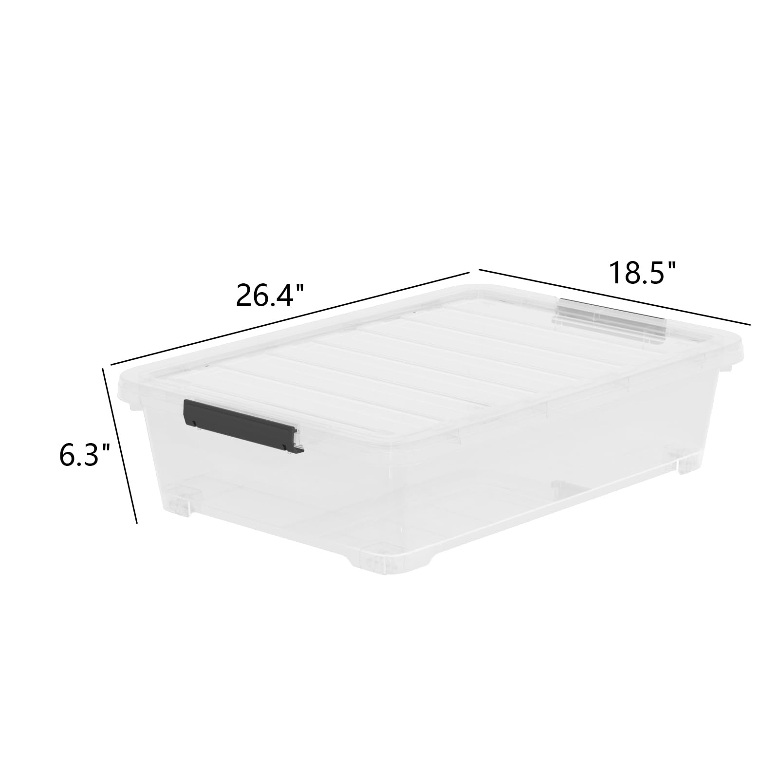 4 Pack Stackable Plastic Storage Bins with Lids (4 Count)