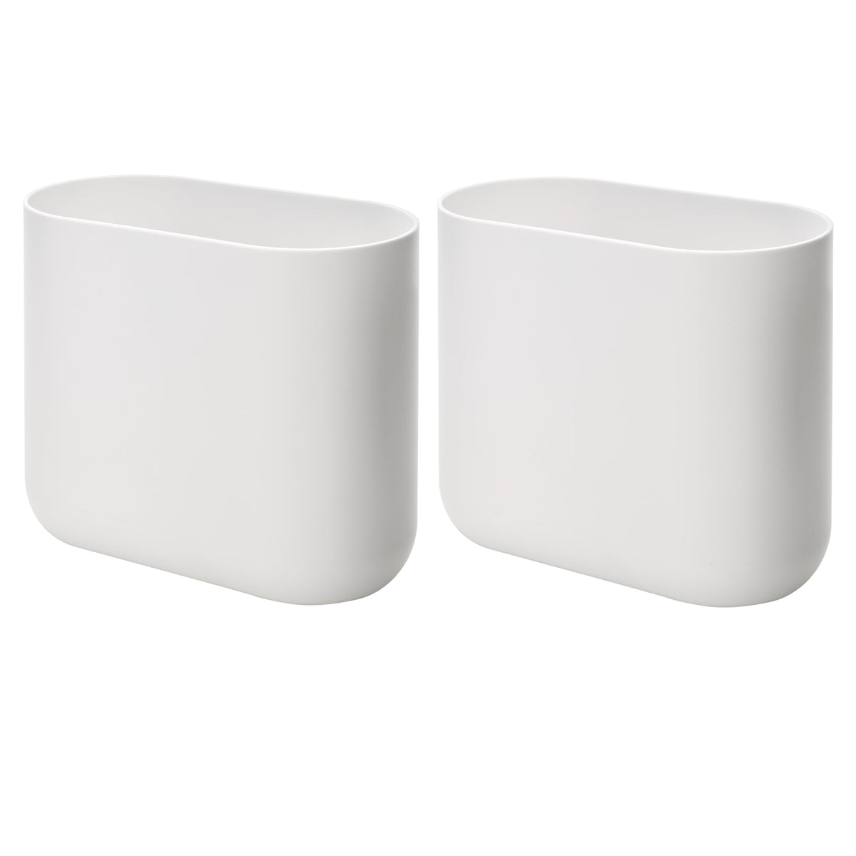 Small Slim Plastic Bathroom Trash Can (2 Count)