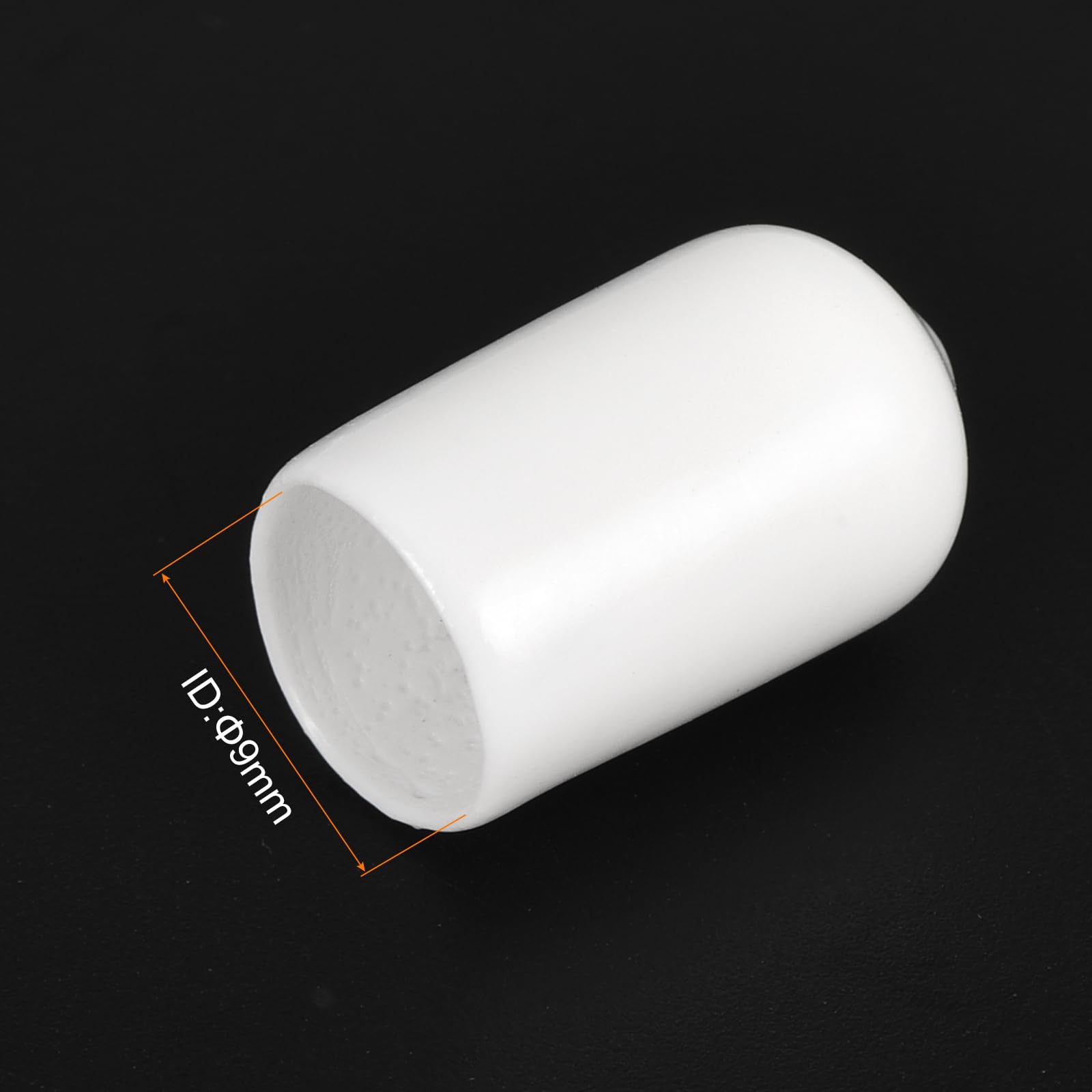 20pcs Rubber End Caps 9mm ID Vinyl Round End Cap Cover Screw Thread Protectors White