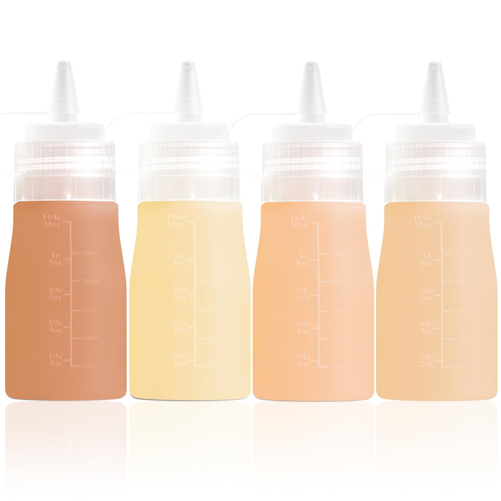 12 oz Silicone Squeeze Bottles for Sauces & Oil (4 Count)