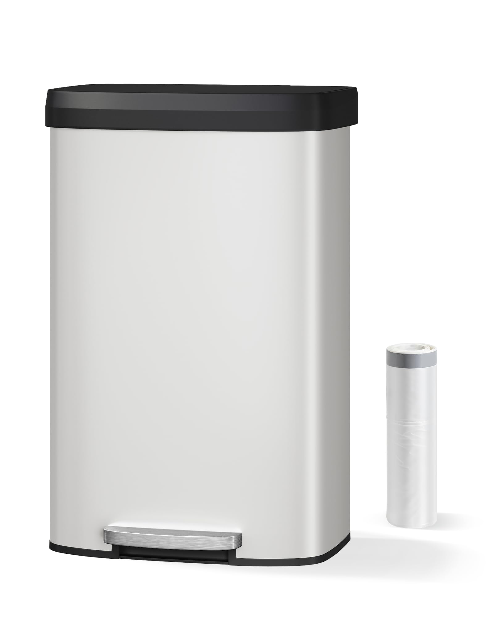21 gal 80 L Metal Trash Can with Lid