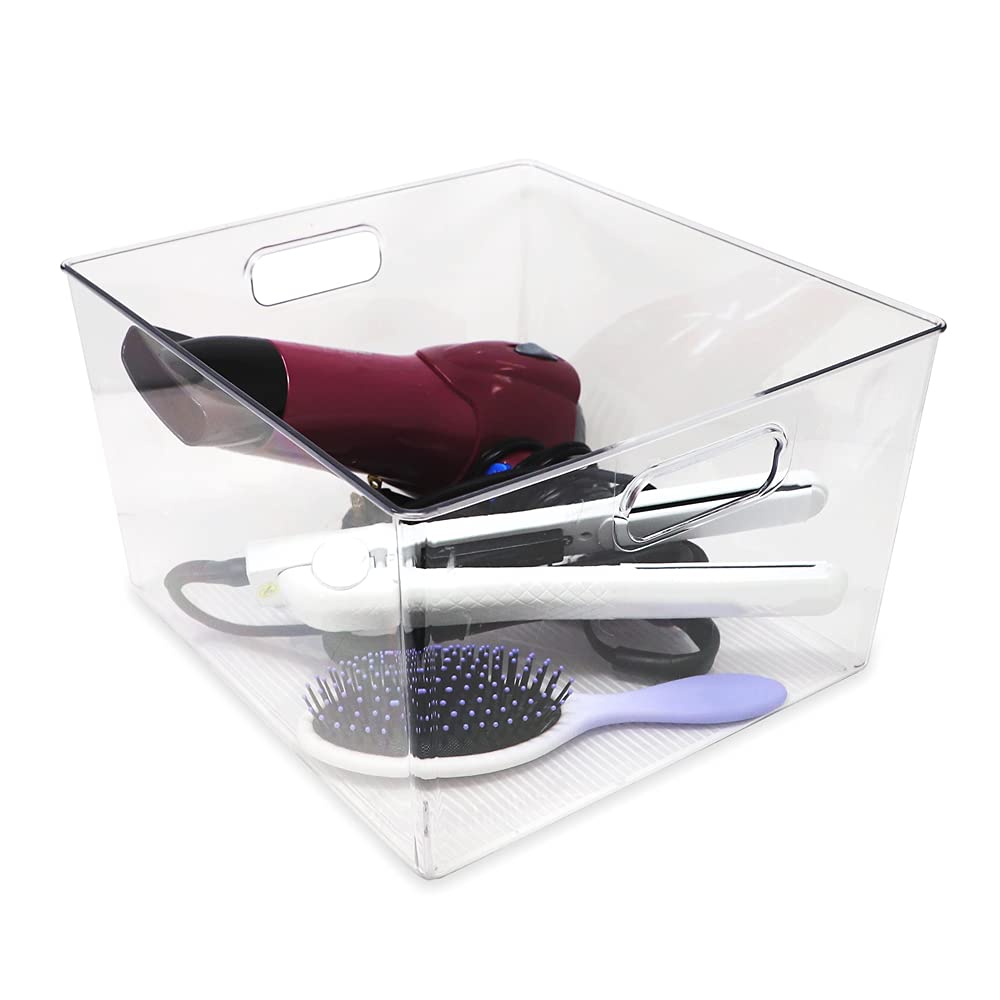 3 Pack XL Clear Storage Bins with Handles (3 Count)