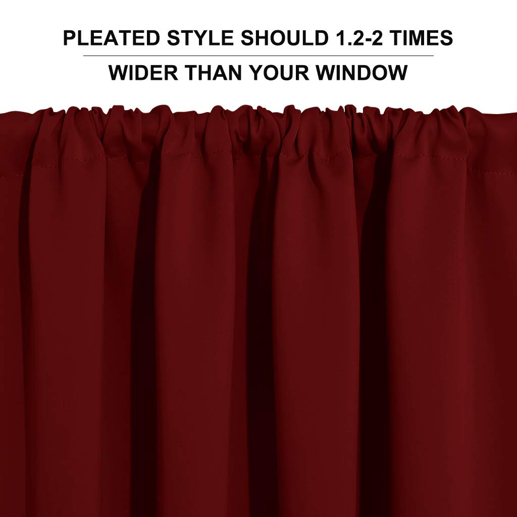 Short Blackout Curtains for Small Window Kitchen Bathroom Cafe RV (2 Count)