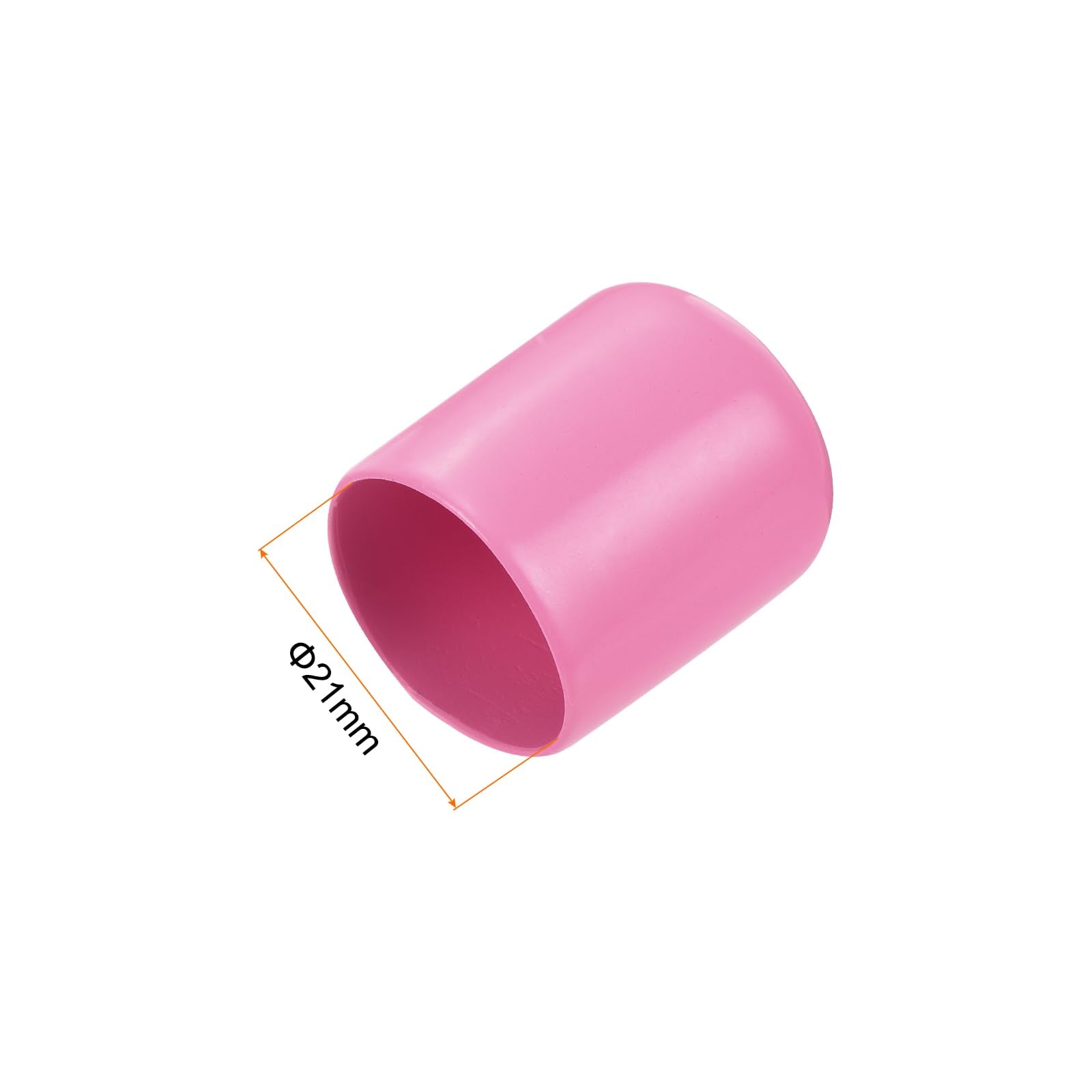 20pcs Rubber End Caps 21mm ID Vinyl PVC Round Tube Bolt Cap Cover Screw Thread Protectors Pink