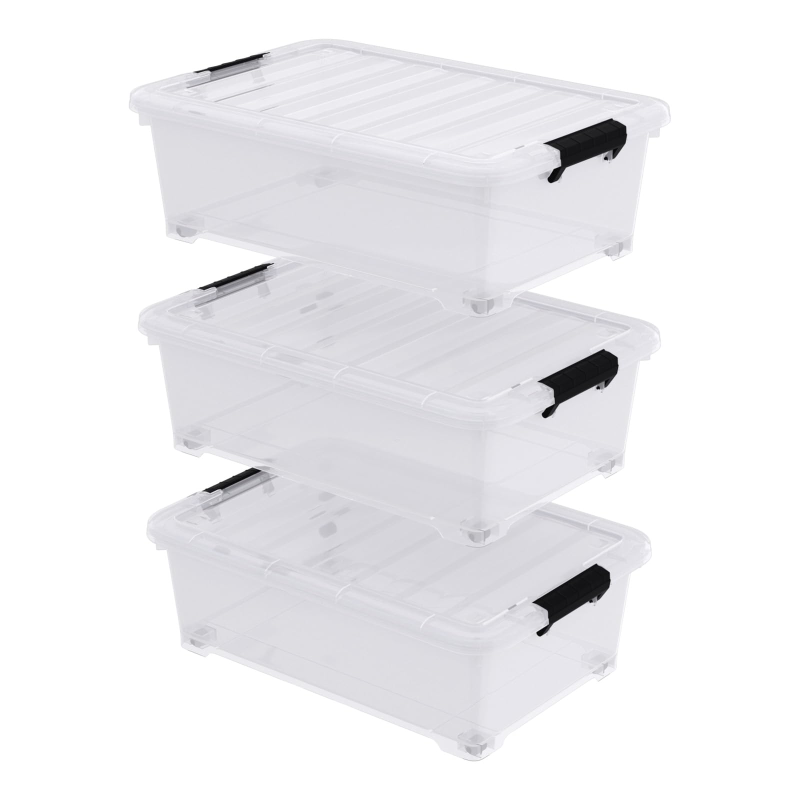 3 Pack Under Bed Storage Bins with Wheels (3 Count)