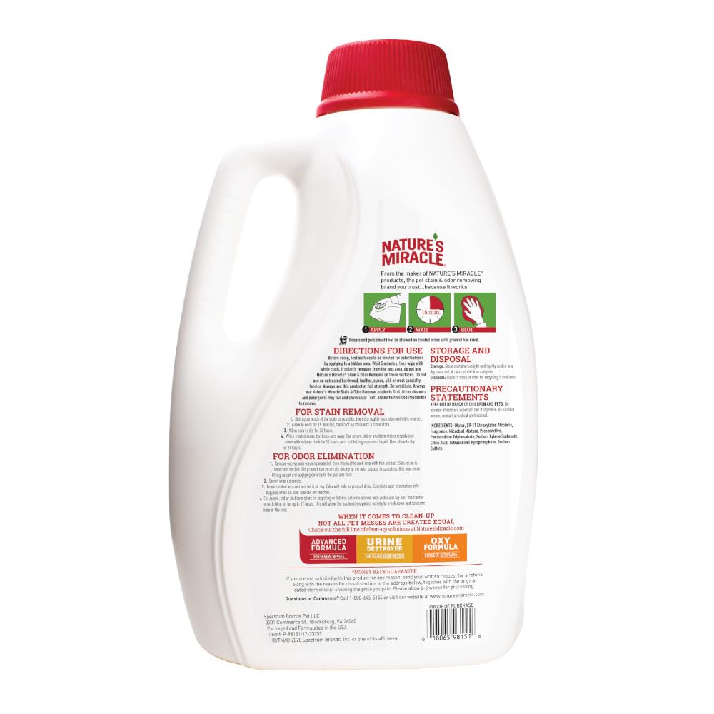 Nature’s Miracle Dog Stain & Odor Remover (128 Fl Oz)