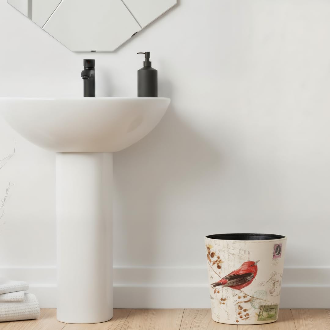 PU Leather Small Trash Can Wastebasket
