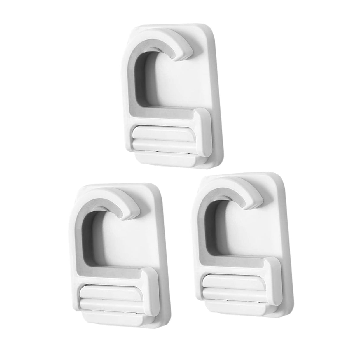 3pcs Punch Wall Mounted Mop Holder Heavy Duty Adhesive Broom Organizer Hooks Multi Functional Hanging Clips for Mop Broom Umbrella Storage Easy No Drill Installation