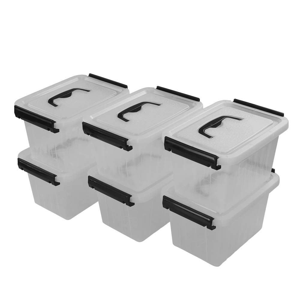 3 Quart 6 Pack Clear Plastic Storage Boxes (6 Count)